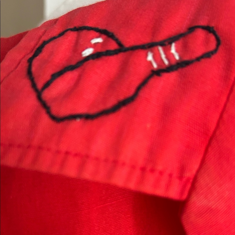 Red Bowling Shirt with Embroidered Pins - Picture 6 of 8